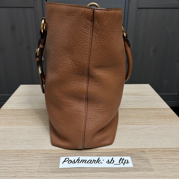 Authentic Prada Vitello Phenix Cognac Large Tote Bag 1BG865 - Picture 4 of 9